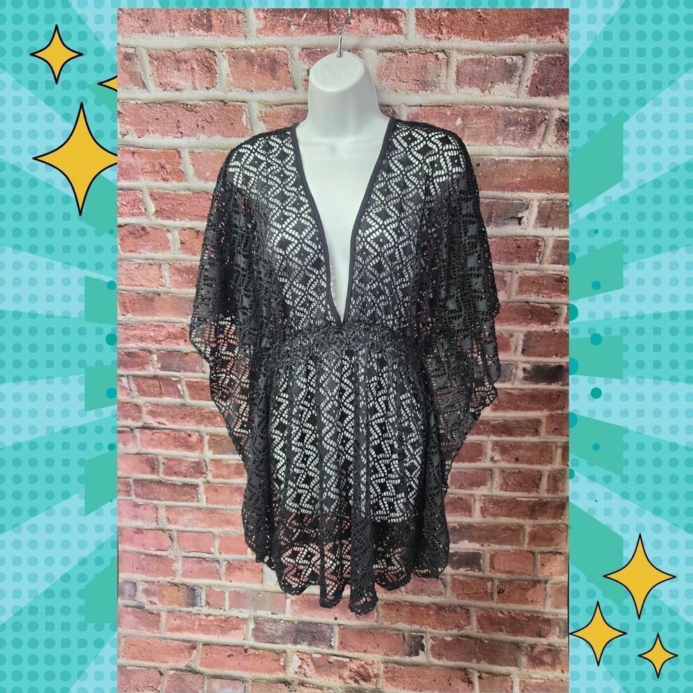 Women's MIKEN SWIM‎ V Neck Cutout Cover Up Top Large